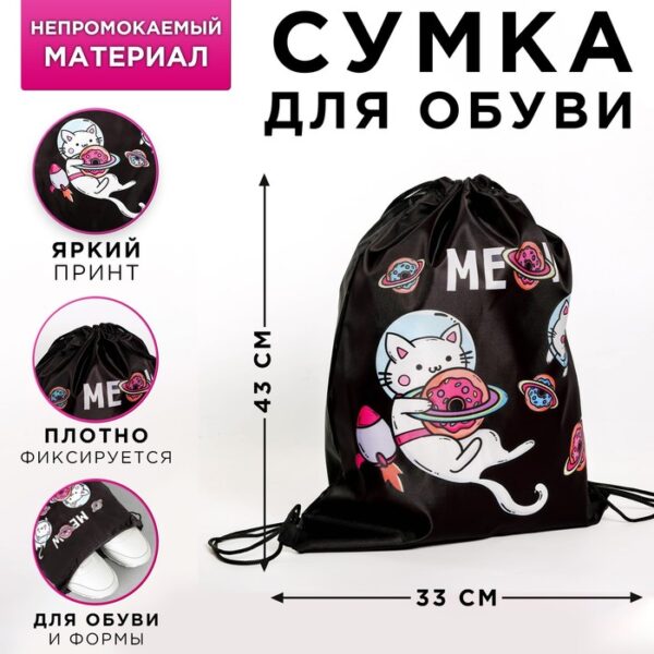 Сумка для обуви «Meow», 33х43х0,5 см